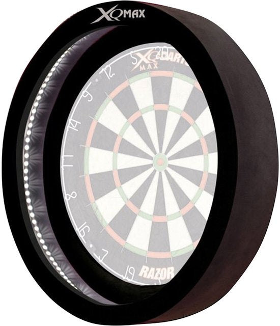 Cible de fléchettes XQ Max avec éclairage LED, noire