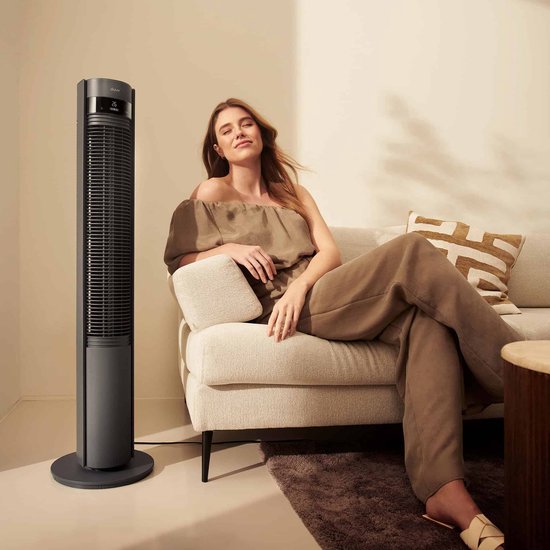 Duux Elevate – Ventilateur colonne silencieux avec ioniseur – 26 vitesses et mode veille - Gris