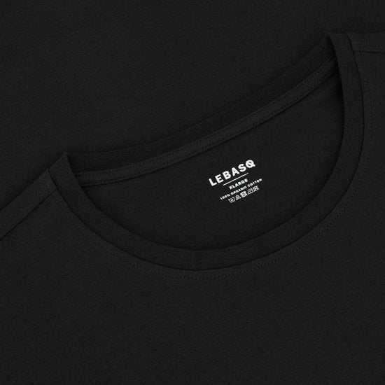 LEBASQ - The Baker - T-shirt - Manches courtes - Pitch Black - Noir - XL - coton organique - Impression 3D sur la poitrine