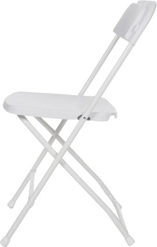Chaise pliante Perel, pliable, résistant aux intempéries, max. 120 kg, blanc