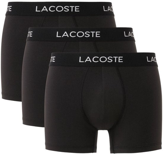 Boxers Lacoste pour homme, 3 pièces, en microfibre, basiques, noirs