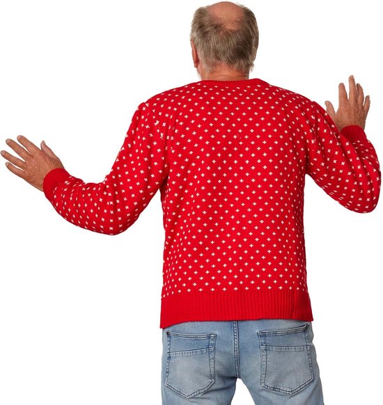 Dressforfun Christmas jumper snow fun red-white M - habillement costume halloween dress up partywear carnaval costume carnaval party wear - 303376