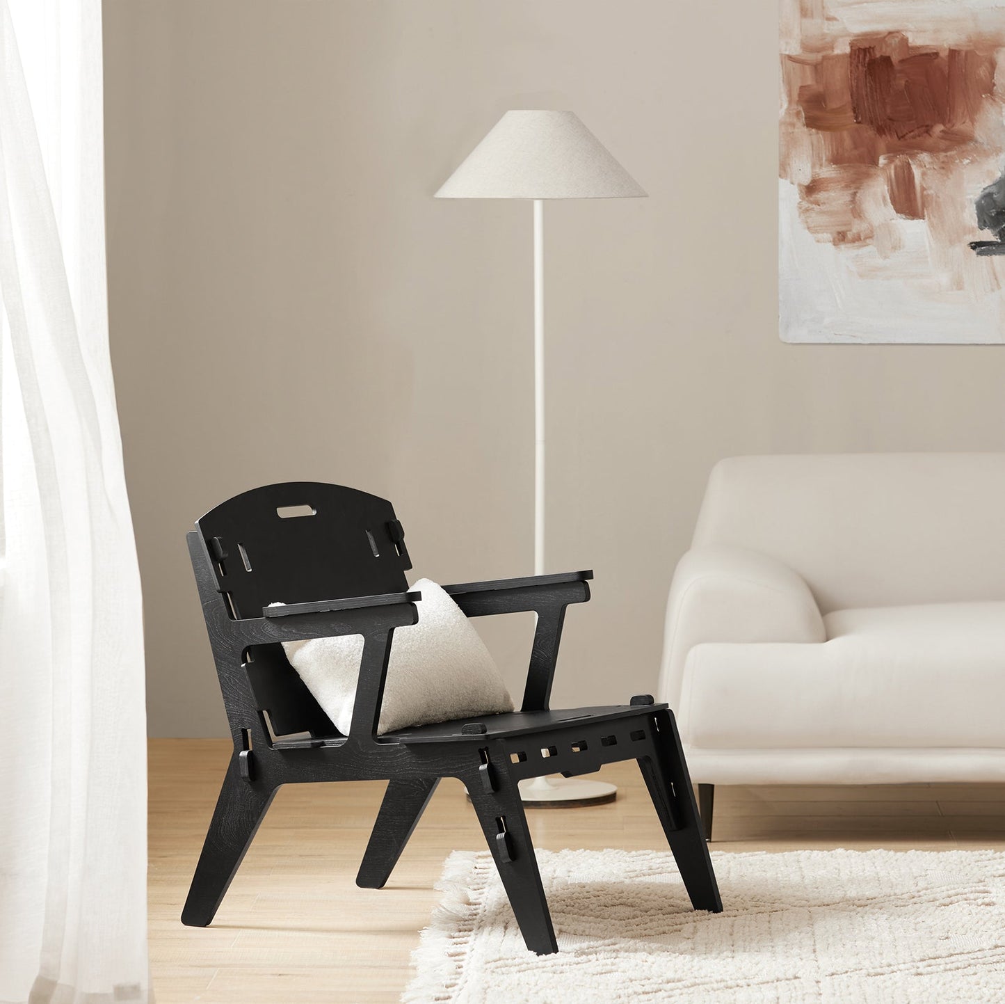 SoBuy HFST02-SCH Chaise Design Bois Noir, Chaise de salle à manger/Chaise de bureau, Hauteur d'assise 35 cm, Dimensions L55 x L72 x H70 cm