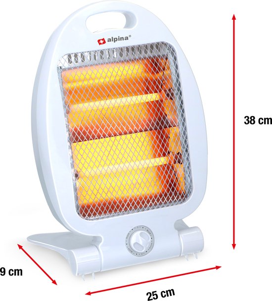 alpina Electric Heater LQ001 - Chauffage halogène - 2 niveaux de chaleur - 800W