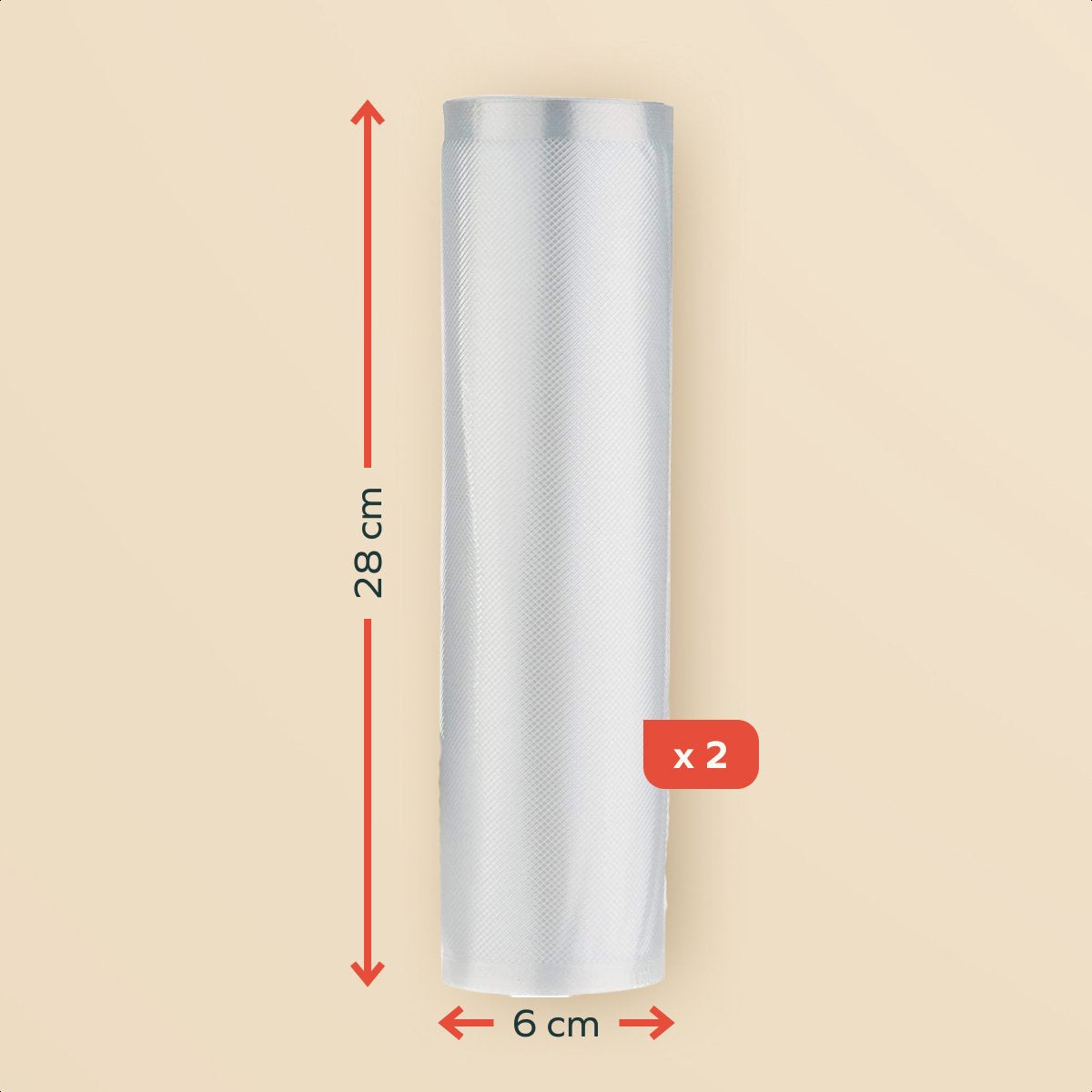 KitchenBrothers Rouleaux de mise sous vide 2 pièces - 28x600cm - sans BPA - pour machine à vide et sous-vide - Emballage alimentaire universel et solide
