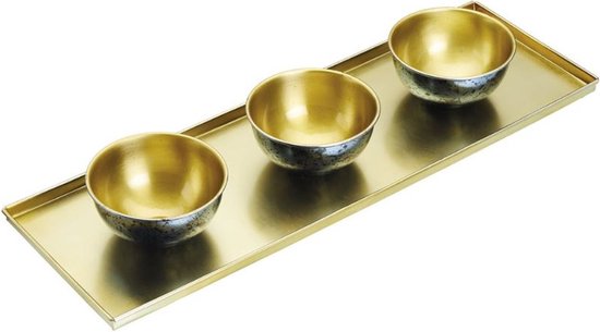 Artesà Tapas set 60 X 20 Cm/ 12.5 Cm Or/ bleu 4 pièces