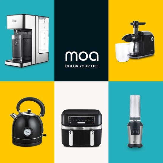MOA Blender - Blender to Go - Mini Blender - 2 gobelets en Tritan de 600ml - Smoothie Maker - 800W - Silver - MB10S