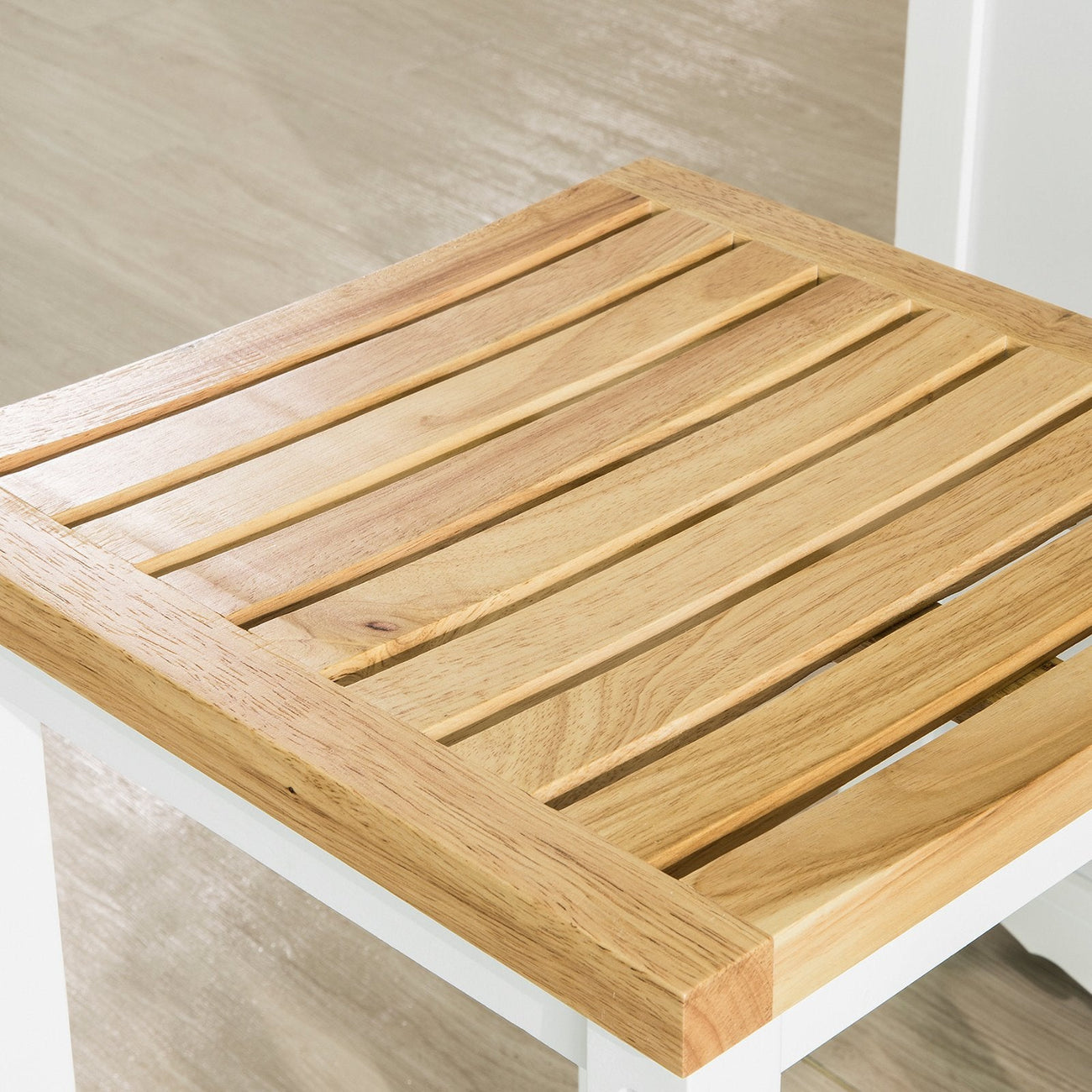 SoBuy FST29-WNx2 Tabouret de bar set of 2 - Max. 100 kg - 35 x 35 x 61 cm - Blanc/ Brun