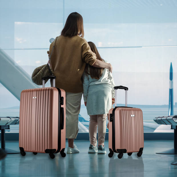 Slazenger Case Set 2 Piece - Hand Luggage Trolley 26L et Spacious Luggage Case 71L - Pink