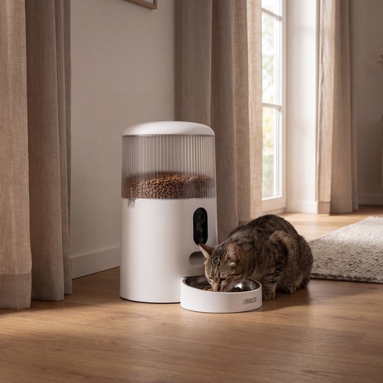 Mangeoire automatique Princess - Smart 4 litres - Chat et chien - Commande via application - Croquettes - Bol en acier inoxydable – Sans BPA – Batterie de secours - Distributeur automatique de nourriture - Distributeur de croquettes - 610040