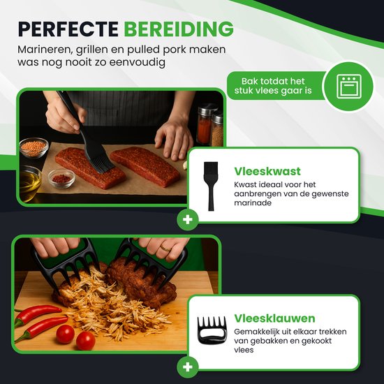 TTD® Premium BBQ Accessories Set 30-piece - BBQ Tool Set Stainless Steel - Barbecue Accessories - BBQ tongs - BBQ spatula - With BBQ Gloves and Cleaning Brush - Includes Storage Bag