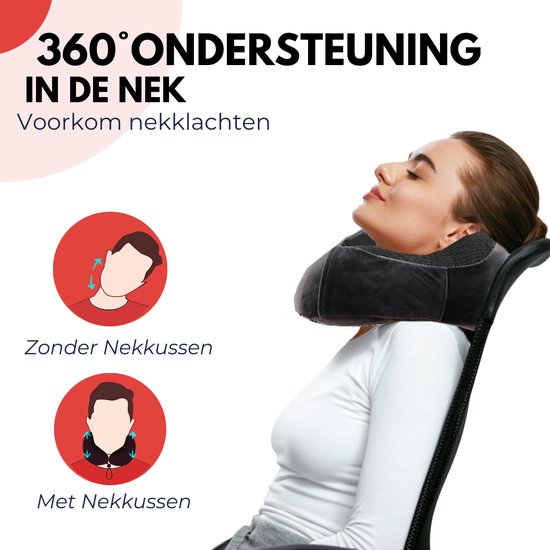 VAIVE Comfort Neck Pillow Airplane & Car - Optimal Support - Memory Foam - Travel Pillow - Plus Sleep Mask & Earplugs