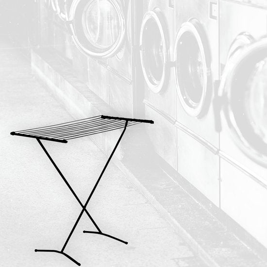 BRASQ Séchoir vertical noir - 8 mètres - Sèche-linge - Étagère à linge pliable - Étagère à linge verticale - Étagères de séchage - 90x53x83 cm
