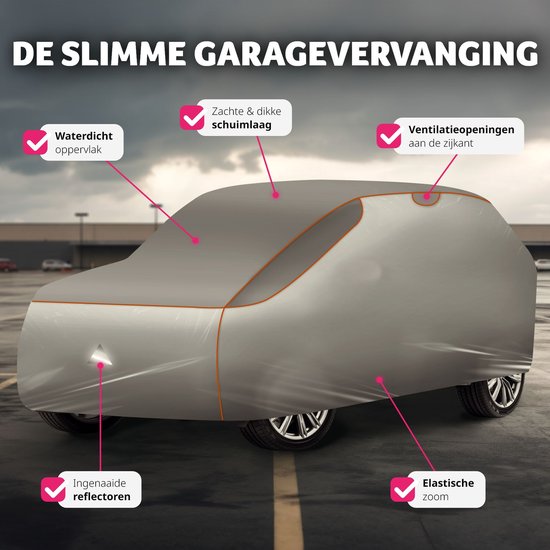tectake® Couverture de protection pour voiture contre la grêle avec insert en mousse imperméable à l'eau et respirante 571x 203x 120cm SUV / VAN Gris