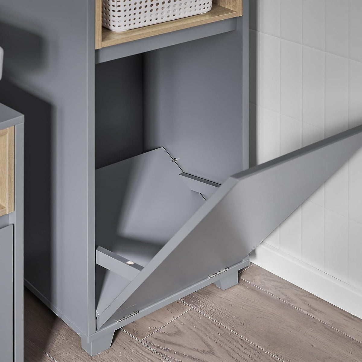 SoBuy - Armoire à linge - Armoire de rangement moderne pour salle de bain - 35 x 30 x 105cm - Gris