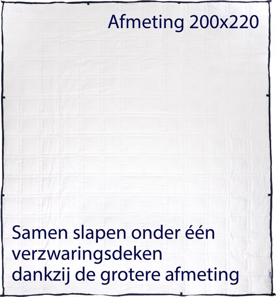 Couverture double lestée Kalm 13 KG - 200 x 220 CM - 7 couches - Couverture lestée - Couverture lourde