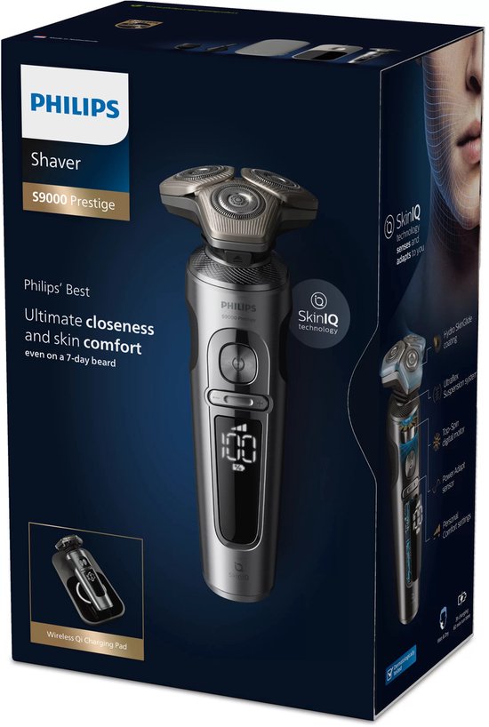 Philips Shaver S9000 Prestige SP9871/22 Rasoir électrique avec SkinIQ, pour rasage sur peau sèche ou humide