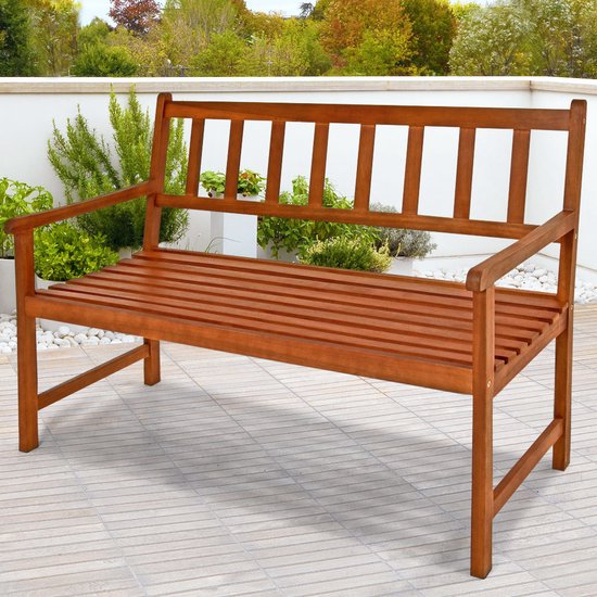 Banc de jardin Casaria - Acacia certifié FSC® / Largeur 120 cm - Brun