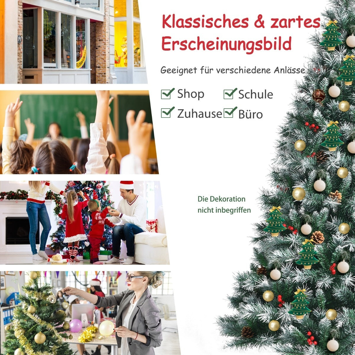 Coast Arbre de Noël enneigé avec pommes de pin - 180 cm