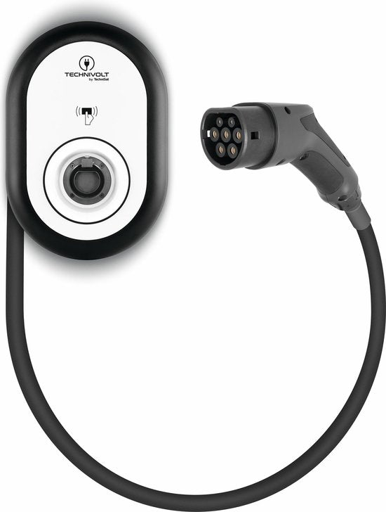 Station de recharge Technivolt 101 black 11 kW avec câble fixe de 5 mètres.