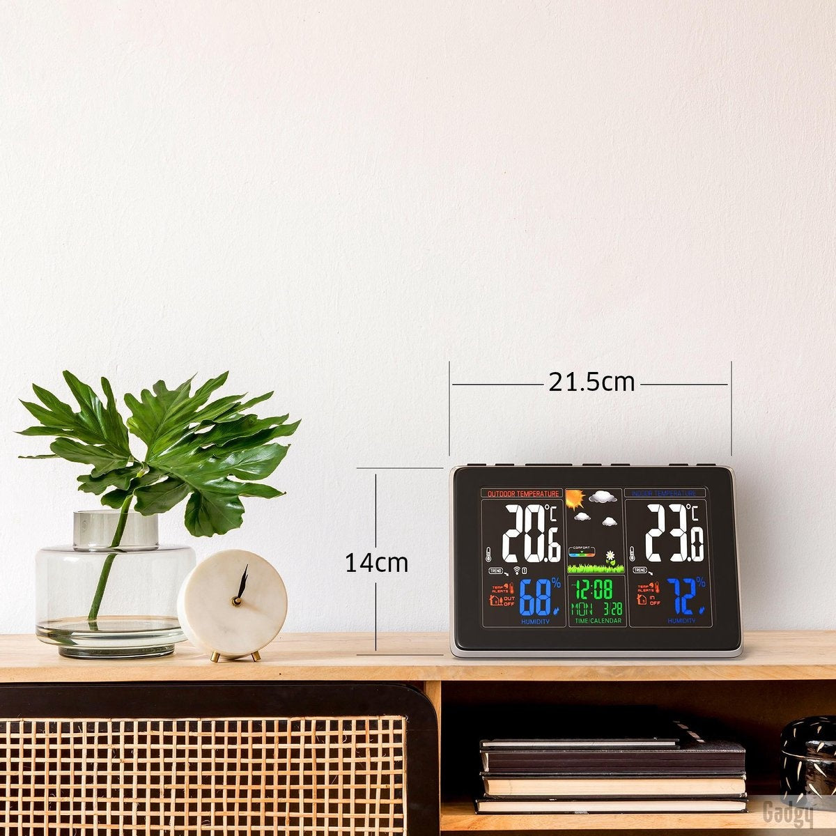 Gadgy Weerstation binnen en buiten - Draadloos weerstation met Buitensensor - Waterdichte buitenunit - Digitaal Weerbericht