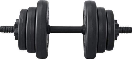 Haltères 10 kg - Juskys - 1 Pièce - Remplis de sable - noir