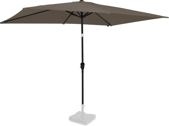 VONROC Premium Parasol Rapallo 200x300cm - Parasol durable - Inclinable - Toile résistante aux UV - Taupe - Housse de protection incluse