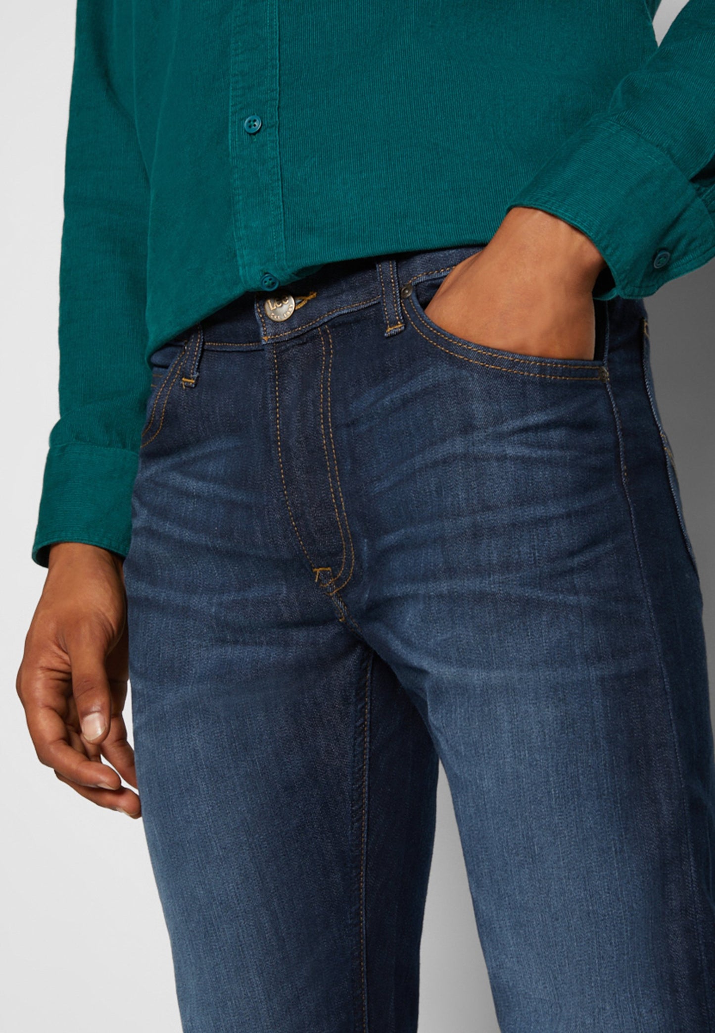 Lee Daren Zip Fly Regular Straight Jeans - Bleu foncé - Taille 34/34