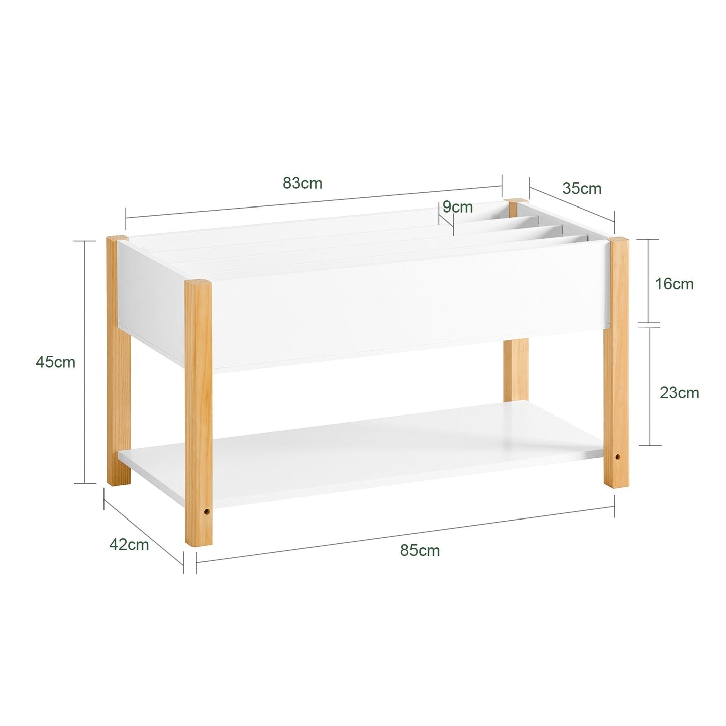 SoBuy Bibliothèque pour enfants - 2 étages - 85 x 42 x 45 cm