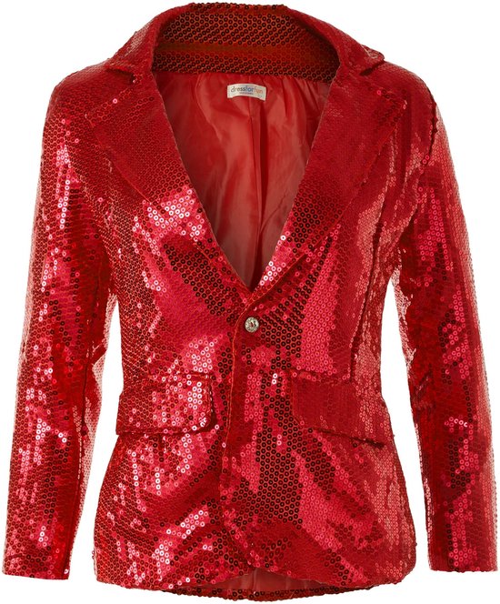 Dressforfun Manteau en paillette rouge XXL pour femme - Robe de soirée pour carnaval - 303875