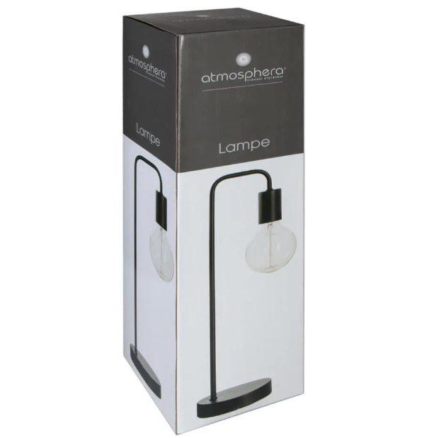 Lampe de table Atmosphera - Métal - E27 - 46 cm - Noir