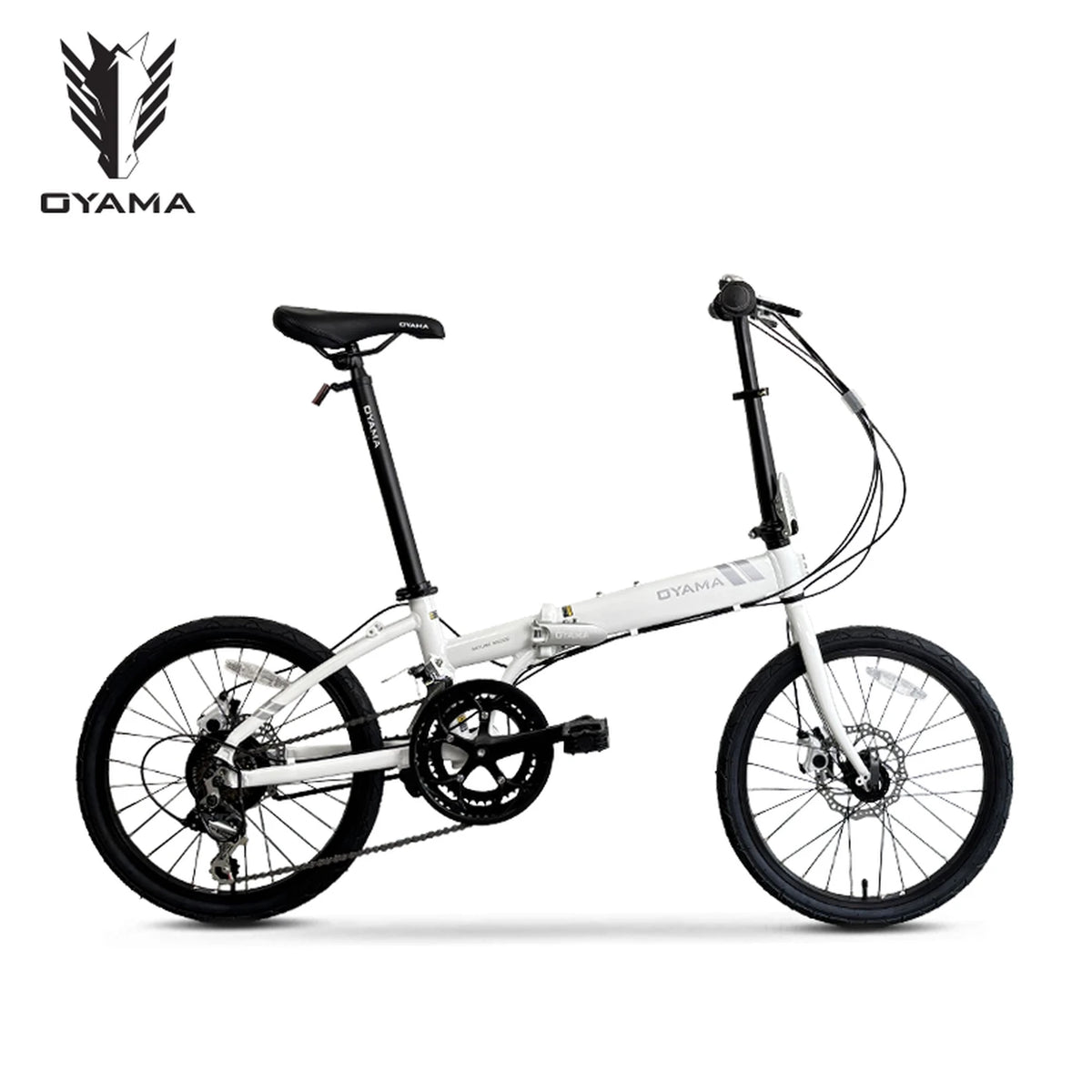Vélo pliant OYAMA 500 20 pouces - Alliage d'aluminium - Blanc - Léger et compact