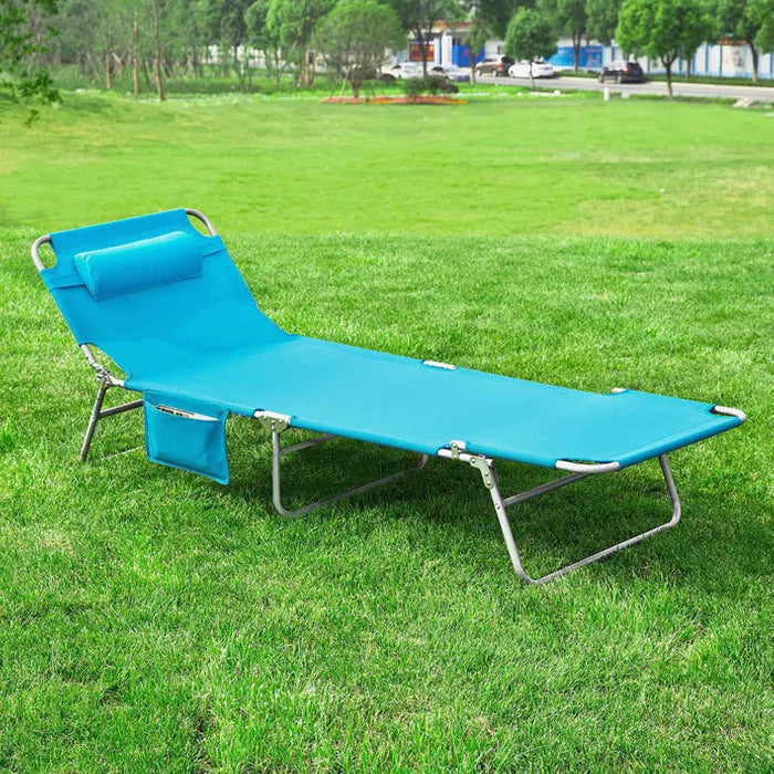 SoBuy Chaises longues - OGS35-B - Lot de 2 - Réglable - 195x62x29cm - Bleu