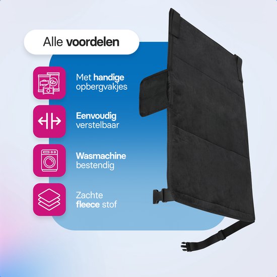 Roegaarden Plane Cot - Lit bébé - Polaire confortable - Résistant à l'eau - Lavable - Noir