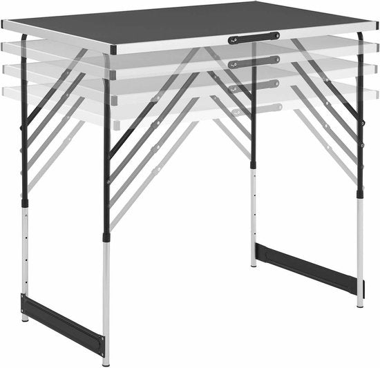 Table pliante en aluminium 3 pièces / Table pliante / Table de camping - Multifonctionnelle - Noir