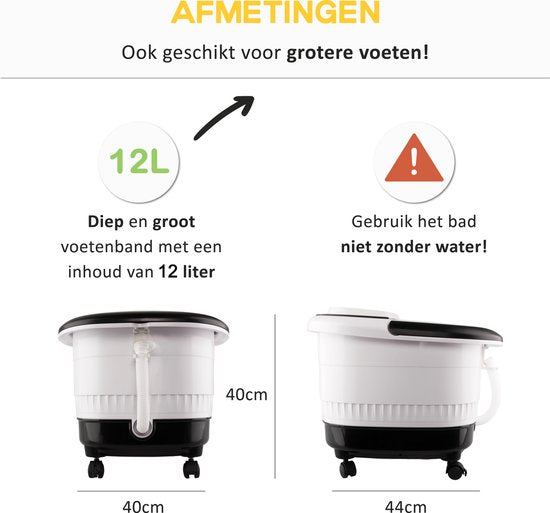 CALMENTA® XXL Bain de pieds - 12L - Massage automatique des roues - Infrarouge - Jusqu'à 48°C - Massage du bain de pieds - Massage des pieds - Shiatsu