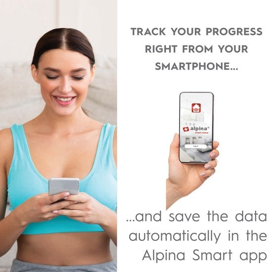 alpina Smart Home - Pèse-personne intelligent - avec analyse corporelle - incluant le poids, le pourcentage de graisse et la masse musculaire - avec application - jusqu'à 8 utilisateurs