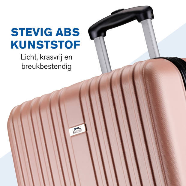 Slazenger Case Set 2 Piece - Hand Luggage Trolley 26L et Spacious Luggage Case 71L - Pink