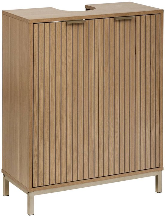Meuble sous-lavabo en bois nervuré TASSO