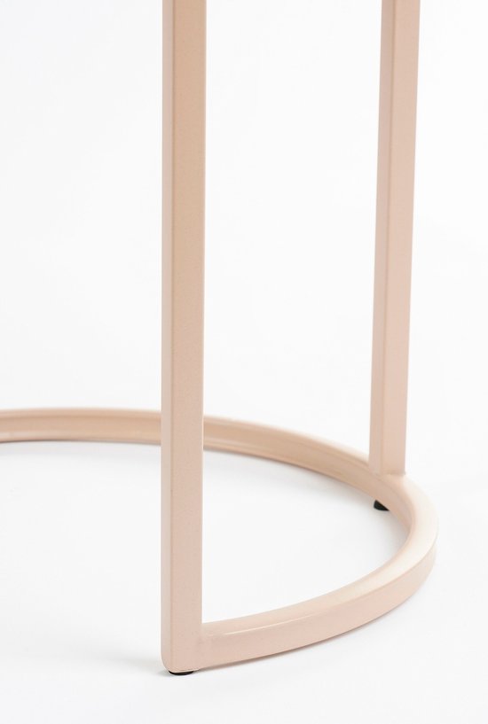 Table d'appoint - Mica Decorations - Lot de 2 - H51 x Ø40 cm - Métal - Rose clair