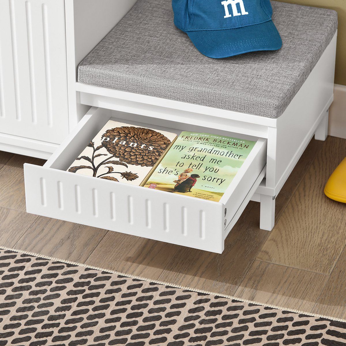 SoBuy FSR172-W Banc à chaussures - Banc de rangement blanc avec siège