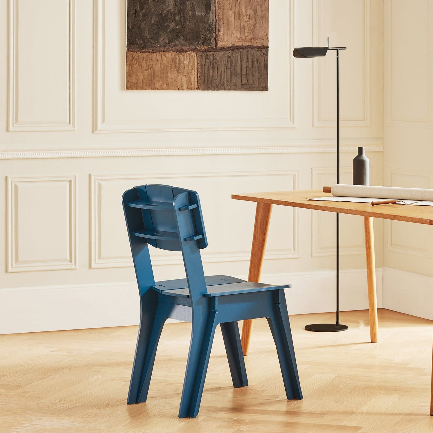 SoBuy HFST01-B Ergonomic Design Chair - Chaise de bureau et de salle à manger en bois bleu