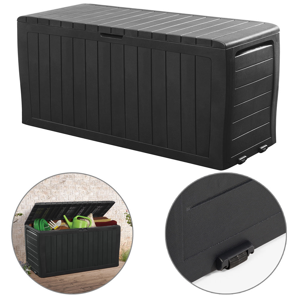 Boîte de rangement Deuba Marvel Plus anthracite 117x45x57cm avec roues