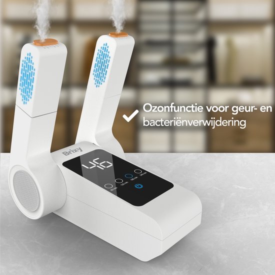 Brixy Shoe Dryer & Shoe Freshener - Ozone - Fonction de séchage - Shoe Dryer Fresh - Sèche-chaussures - Blanc