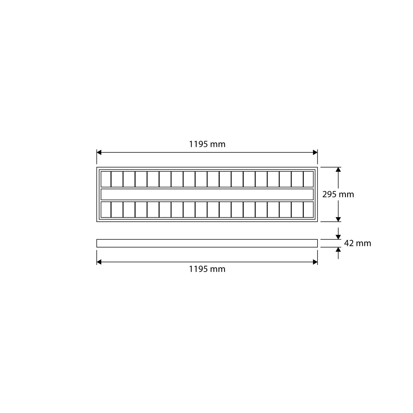 Prolumia - LED Pro-Office - 295x1195 - Max. 35W - 3000-3500-4000K - Ra80, AF4 - 75° - str.white
