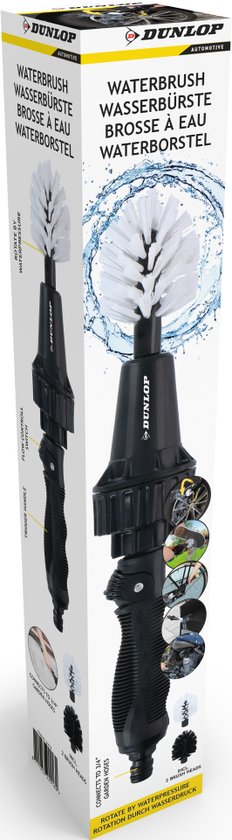 Dunlop Cleaning Brush - Brosse à jantes - avec connecteur de tuyau 3/4" - rotatif - bouton de réglage du débit - 2 brosses