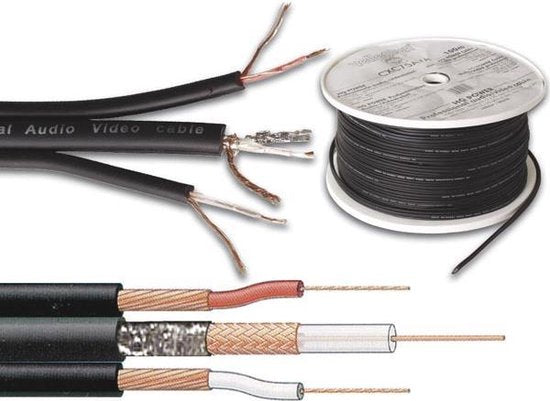 Câble professionnel audio/vidéo (75 Ohm + 2 X Audio)
