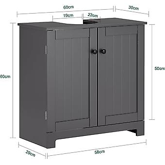 SoBuy - Meuble bas pour évier avec 2 portes - 60 x 30 x 60 cm - Max. 30 KG - Gris