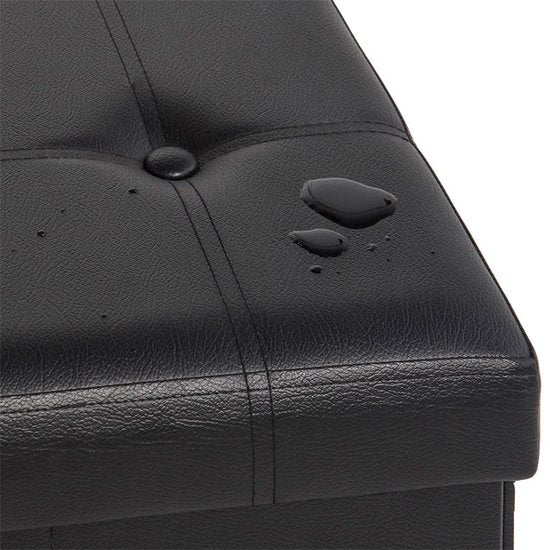 Banc de rangement Casaria - 115x40x40cm 131L Faux cuir - Noir