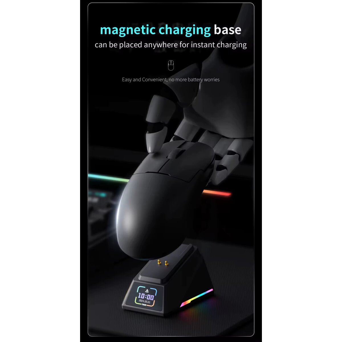 AJAZZ AJ159 APEX Gaming Mouse Black - Ultralight 56 g - 42 000 DPI - 8K Hz Polling - 12.5 × 6.5 × 3.9 cm